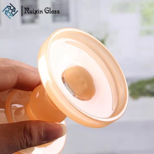Glas kaars pilaren set oranje glazen kandelaar te koop
