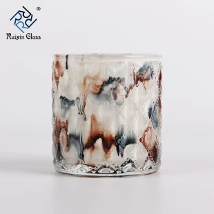 Gold rim candle holder decorative marble tealight holders wholesale