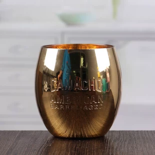 Bouchon de bougie en verre à base d'oeuf d'or en forme de bougeoir décoratif en gros