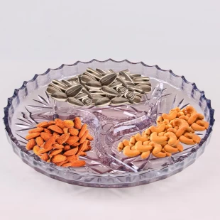 High quality colored dry fruit plate with compartment wholesale