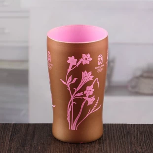 Neuer Entwurfswanddekor-Kerzehalter rosafarbener Glaskerzenhalter Großverkauf