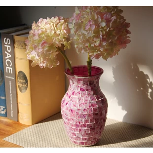 New style pretty  mosaic glass vase set wholesale