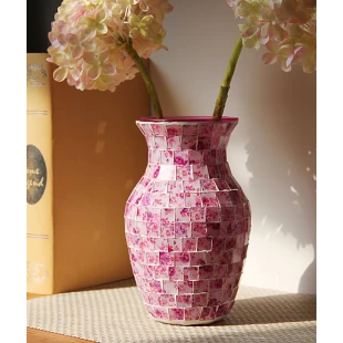 New style pretty  mosaic glass vase set wholesale