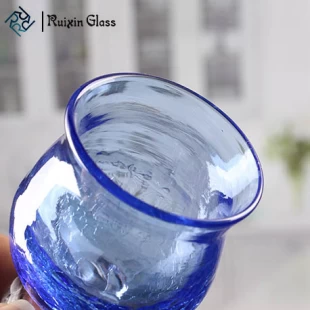 Pretty goblet candle holder blue glass candlesticks wholesale