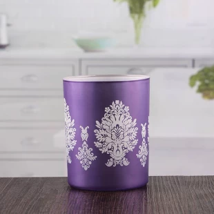 Purple votive candle holders bulk glass candle container manufacturer
