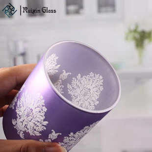 Portafogli viola portacandele votiva produttore di contenitori di candela di vetro