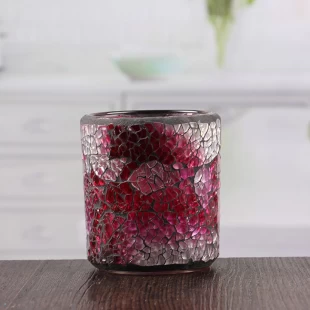 Red glass candle holder small candlestick holders mosaic candle sconces wholesale