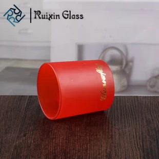 Red glass votive candle holders customizable own logo