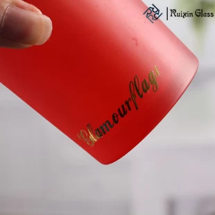Porta vasos votivos de cristal rojo personalizable propio logotipo