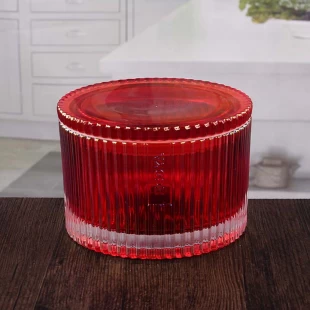 Red large round candle holders glass candle base manufacturer