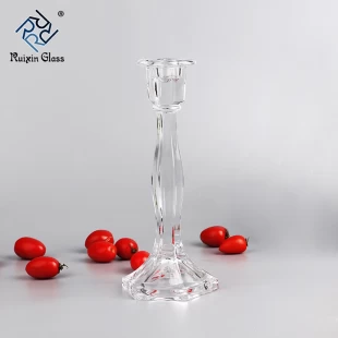 Décoration de restaurant petit vase en verre à rayures en gros