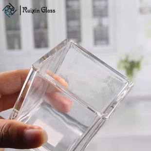 작은 투명 유리 tealight 보유자 사각형 유리 캔들 홀더 도매