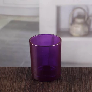Маленькие стеклянные обетные держатели фиолетовые подсвечники оптом