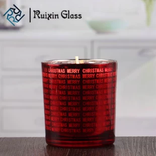 Supporto rosso della candela del supporto della candela del vetro di vetro all'ingrosso