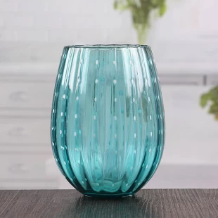 Striped turquoise candle holders cheap candle sticks holder wholesale