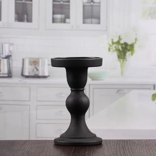 Wedding decorations candle holder black pillar candle holders supplier