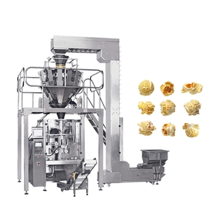 Automatische industriële snackverpakkingsmachine voor het verpakken van popcorn met enkele emmerlift