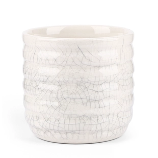 Portacandele in ceramica pazzesco 14 once bianco latte
