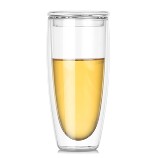 20oz Double Walled Glass Juice Cups Tall Insulated Mugs for Espresso, Latte, Cappuccino, Tea, iced beverages