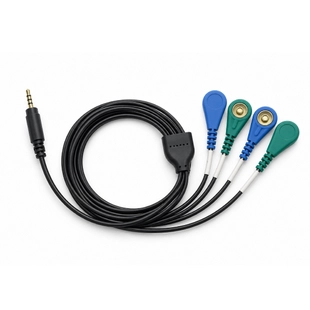 2.5mm 4-Pole TRRS Plug to Four 4.0mm Gold-Plated Female Snap Electrode Lead Cable