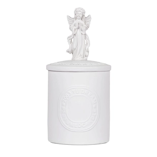5 uncji porcelany wotywna świeca z pokrywką biała