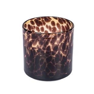 Leopard Spotted Brown Black Candle Pojemnik na wosk sojowy