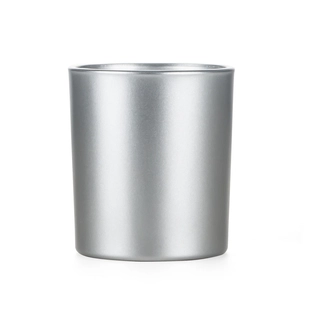 Pearlescent Lacquer Silver Glass Candle Jar Luxury Design