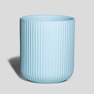 Frascos vacíos de porcelana azul claro plisada de 10 oz para velas perfumadas