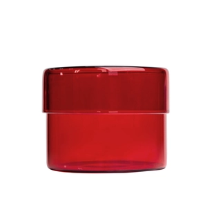 Borosilicate Glass with Glass Lid For Candles Transparent Red