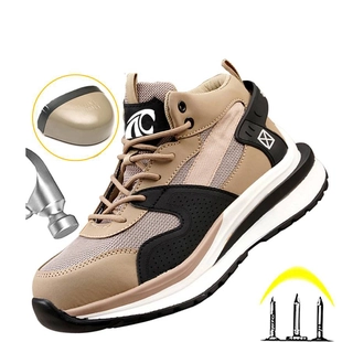 Tênis antiderrapante TM267 antiderrapante com sola de PU e bico de aço anti-perfuração sapatos de segurança para homens