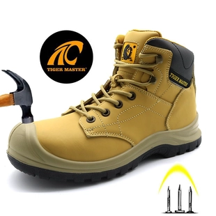 TM118 bottes de sécurité anti-perforation en cuir nubuck fendu antidérapant pour hommes