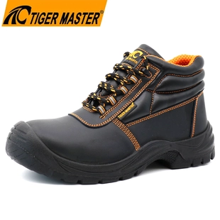 TM098 Chaussures de sécurité de construction anti-crevaison en cuir noir antidérapant avec embout en acier