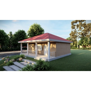 2 Bilik Rumah Aktiviti Prefab Ringan Satu Tingkat – Kabin Modular dengan Anjung Depan
