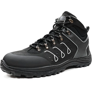 BTA038 Cuir nubuck noir injection PU Bottes de sécurité standard CE à bout composite