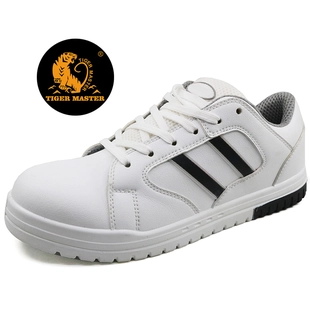 SMR08 blanc pu injection de métal sans chaussures de travail de sécurité sport