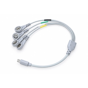 Micro USB Male to Four 4.0mm Female Snap Electrode Lead Cable with Molded Strain Relief