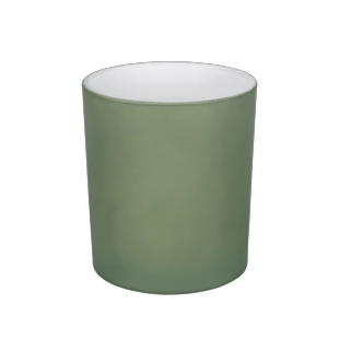 11oz Olive Green Candle Glass do świec zapachowych Białe wnętrze