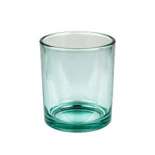 Kerzenhalter aus transparentem, hellgrünem Glas