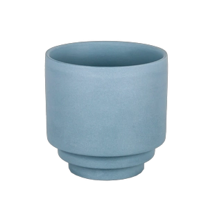 Scented Candle Matte Blue Ceramic Jar with Footstand Candle Container Custom LOGO Available