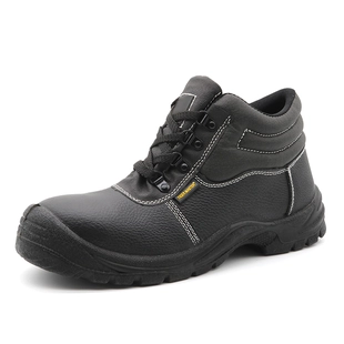 TM3013 Scarpe antinfortunistiche in pelle nera a prova di foratura a basso costo con punta in acciaio a taglio medio