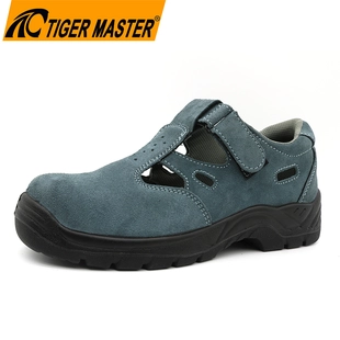 Sola de PU antiderrapante TM265 evita perfurações de biqueira de aço sapatos de segurança de verão para homens