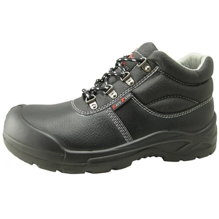 Zapatos de seguridad de minería de cuero Buffalo con puntera de acero y placa