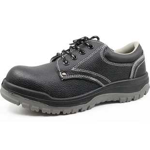 CT0162 Cuir noir chenille pu semelle en acier embout en acier chaussures de sécurité industrielle pour le travail
