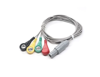 4-pins LEMO-compatibel met 3-afleidingen 4,0 mm ECG vrouwelijke klikkabel