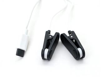 USB Type-C Male to Dual ABS Ear Clip Electrode Cable, 1m White