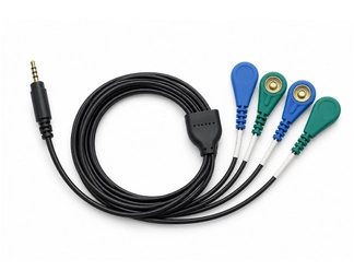 2.5mm 4-Pole TRRS Plug to Four 4.0mm Gold-Plated Female Snap Electrode Lead Cable