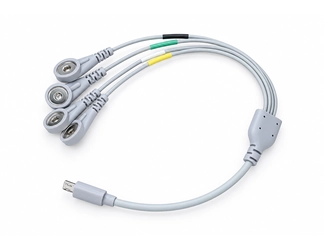 Micro USB Male to Four 4.0mm Female Snap Electrode Lead Cable with Molded Strain Relief