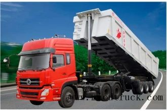 China Dongfeng tiga gandar dump depan semi-trailer dijual pengilang