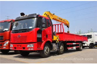 China FAW 6*2 12 TON Telescopic boom Truck Mounted Crane For Sale manufacturer