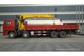 Tsina Shacman 8x4 srtaight arm cargo truck mounted crane china supplier for sale Manufacturer